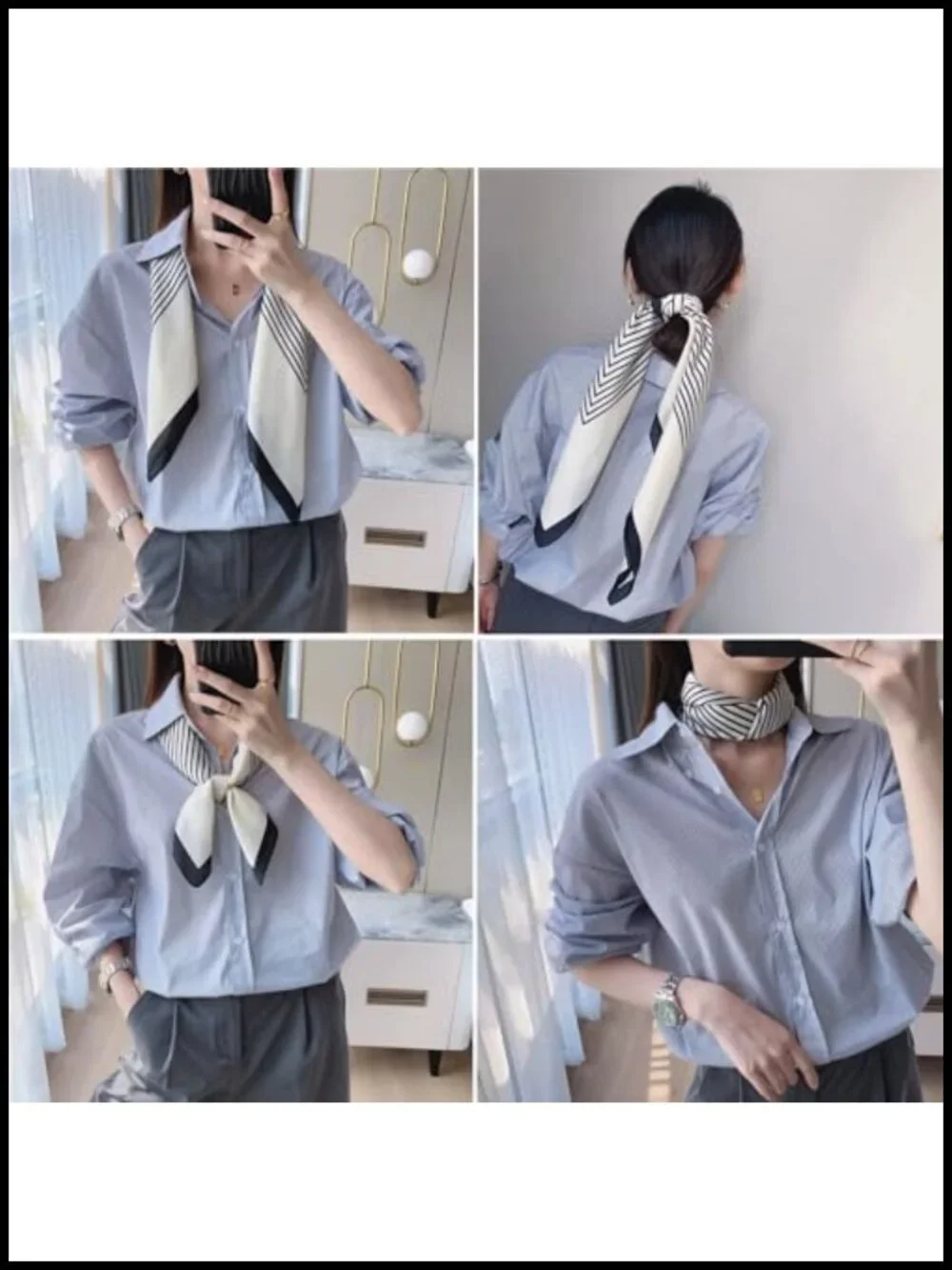 Silk Feeling Square Satin Scarf for Women Hair Wrap Headband Neck Scarf 2 Pack